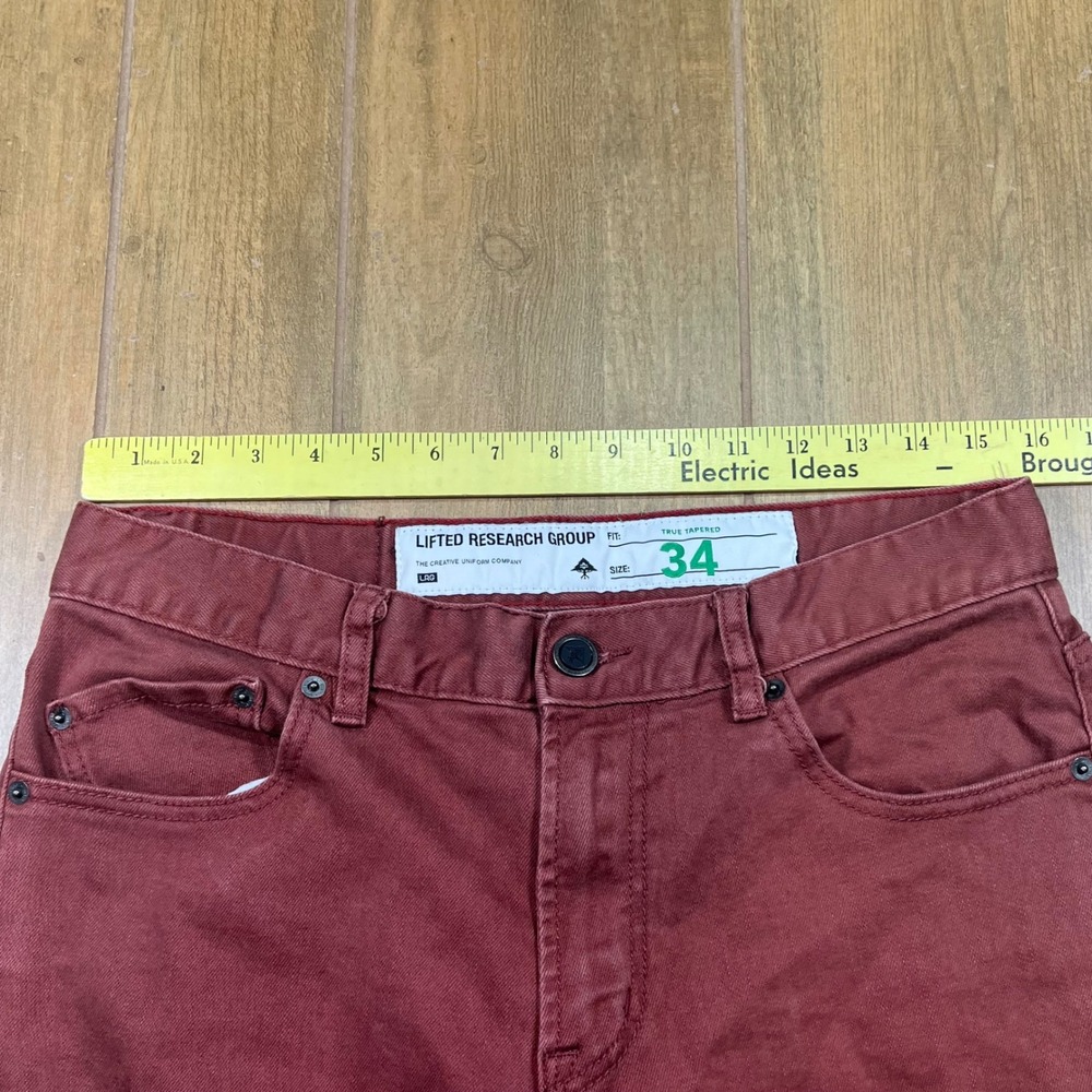 Lrg Lifted Research Group True Tapered Pants Burgundy Wine Mens 34 Streetwear View 6